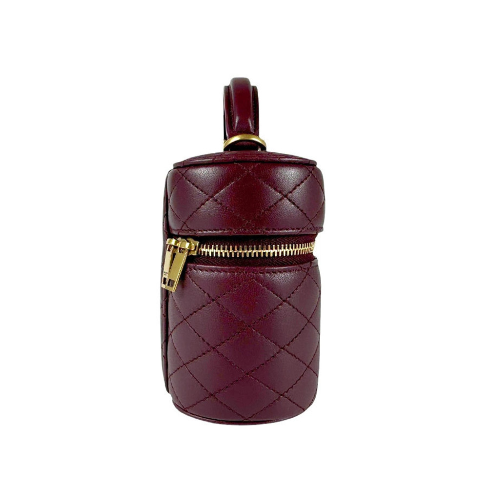 Saint Laurent Bag 2way Shoulder Gay Red leather gold vanity Burgundy